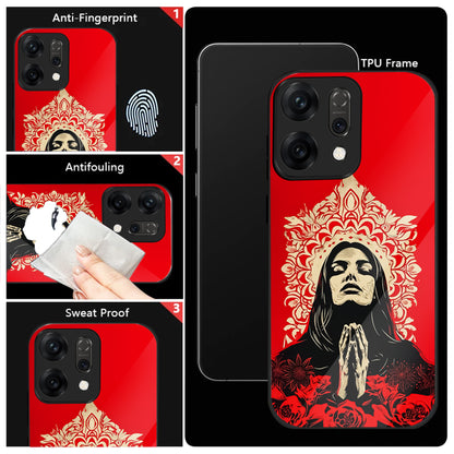 Oppo Reno 14 5G Red Divine Art Aesthetic Glass Case