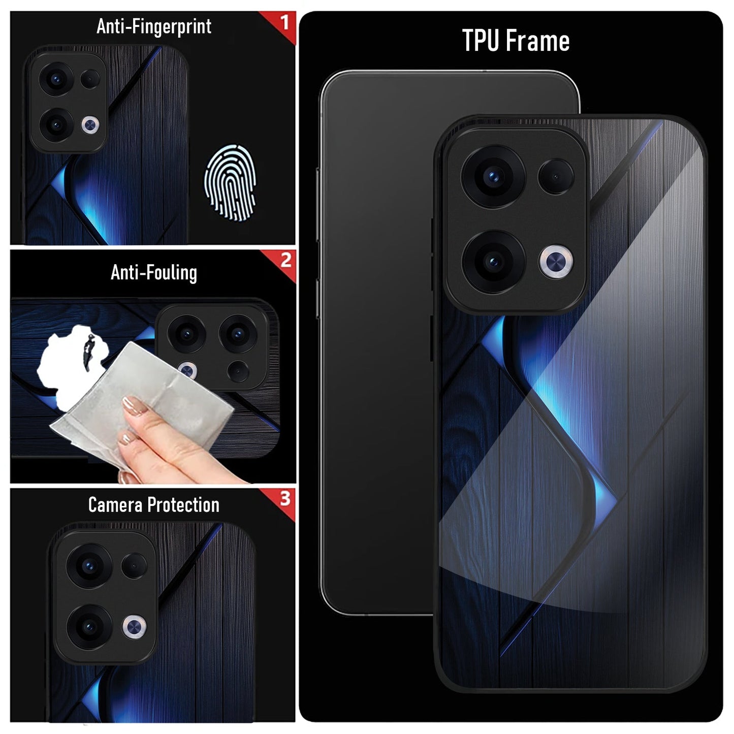 Oppo Reno 13 5G Premium Acrylic Shockproof Glass Back Case (ShadowX)