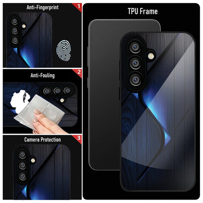Samsung Galaxy A56 Premium Acrylic Shockproof Glass Back Case (Blue Gradient)