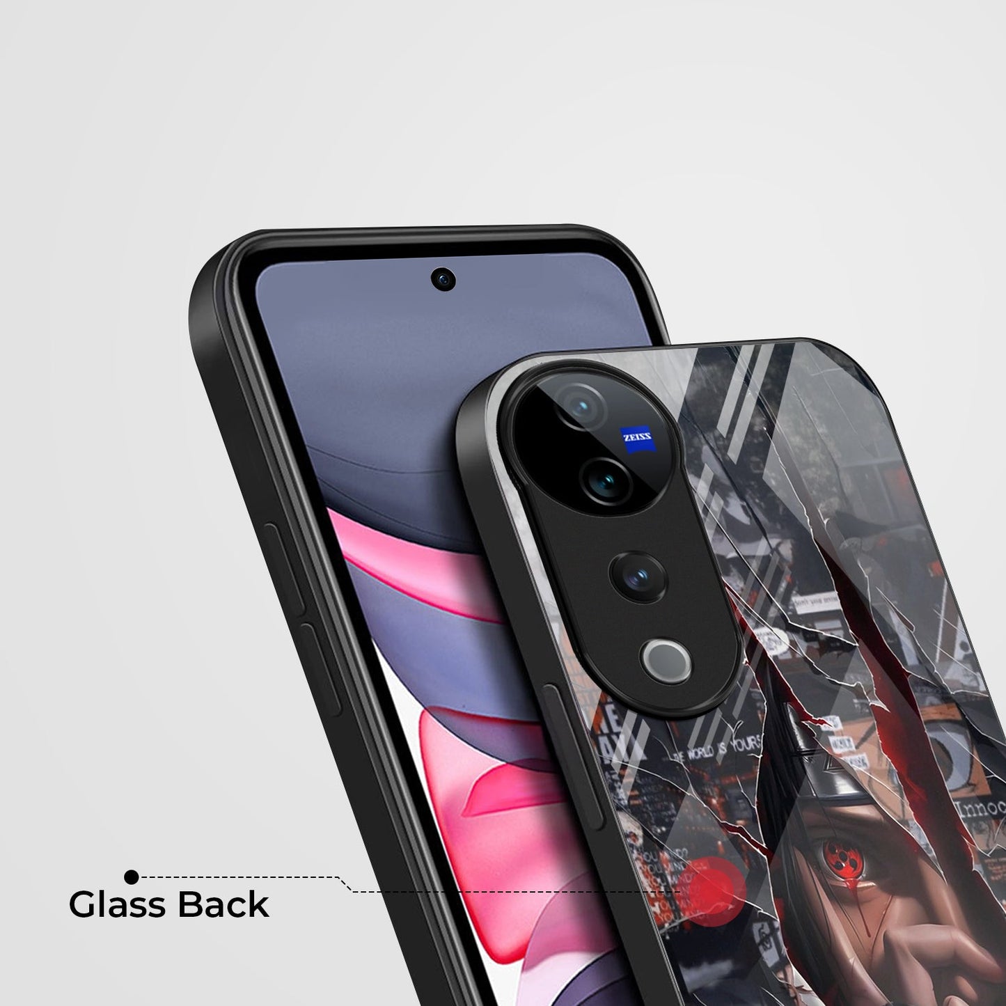 Vivo V40 Pro 5G Premium Acrylic Shockproof Glass Back Case (Dark Reflection)