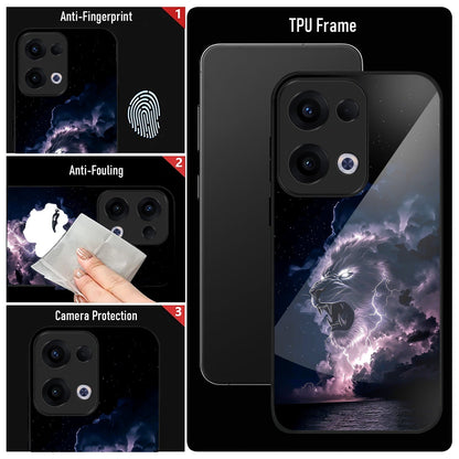 Oppo Reno 13 5G Premium Acrylic Shockproof Glass Back Case (Sky Roar)