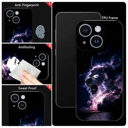 iPhone 14 Premium Acrylic Shockproof Glass Back Case (Storm King)
