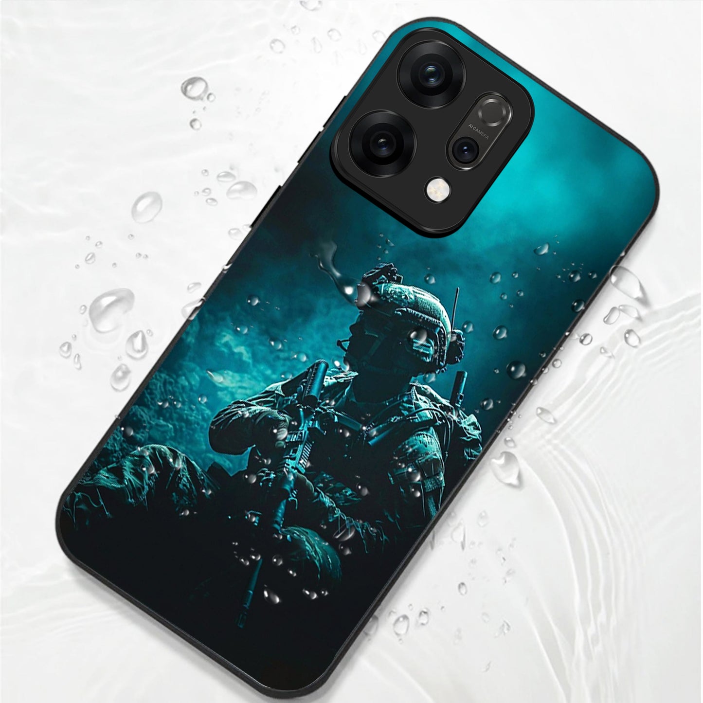 Oppo Reno 14 5G Premium Acrylic Shockproof Glass Back Case (Soldier Case)
