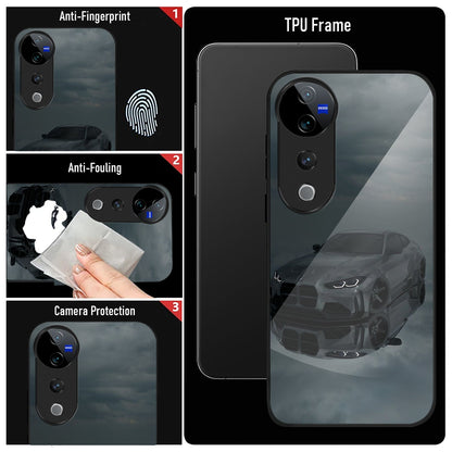 Vivo V40 Pro 5G Premium Acrylic Shockproof Glass Back Case ( Night Rider )
