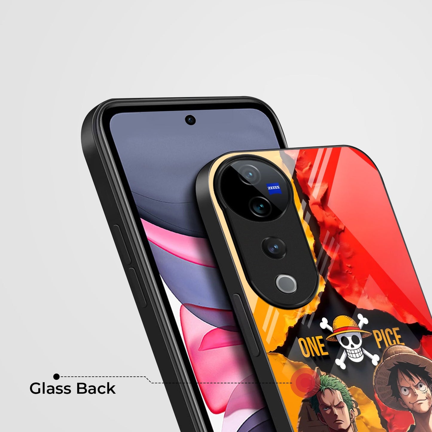 Vivo V40 Pro 5G Premium Acrylic Shockproof Glass Back Case (Luffy & Zoro)