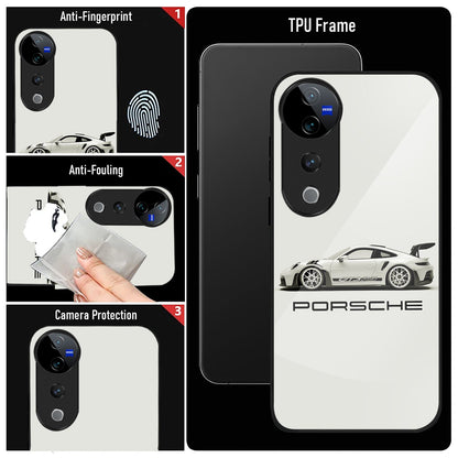 Vivo V40 Pro 5G Premium Acrylic Shockproof Glass Back Case (Drive Porsche)