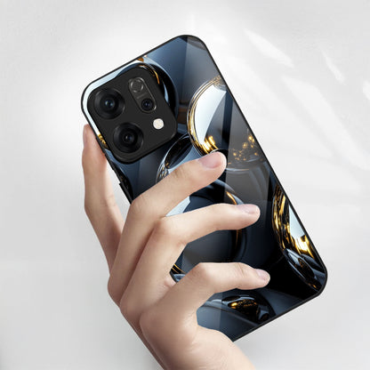 Oppo Reno14 5G Premium Acrylic Shockproof Glass Back Case (Mirror Spheres)