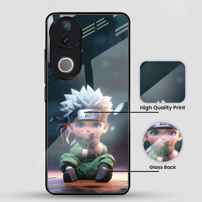 Vivo V50 5G Premium Acrylic Shockproof Glass Back Case (Small Kakashi)