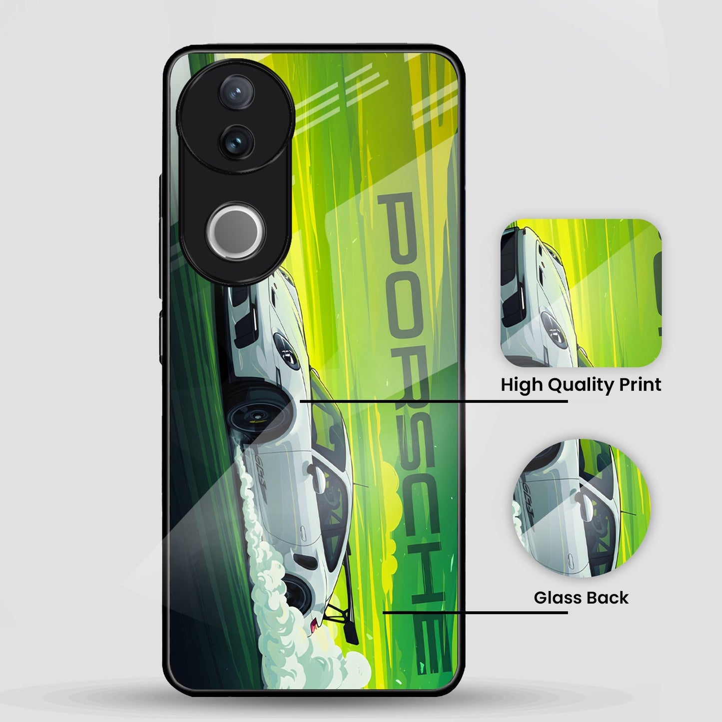 Vivo V50 5G Premium Acrylic Shockproof Glass Back Case (Speedster case)