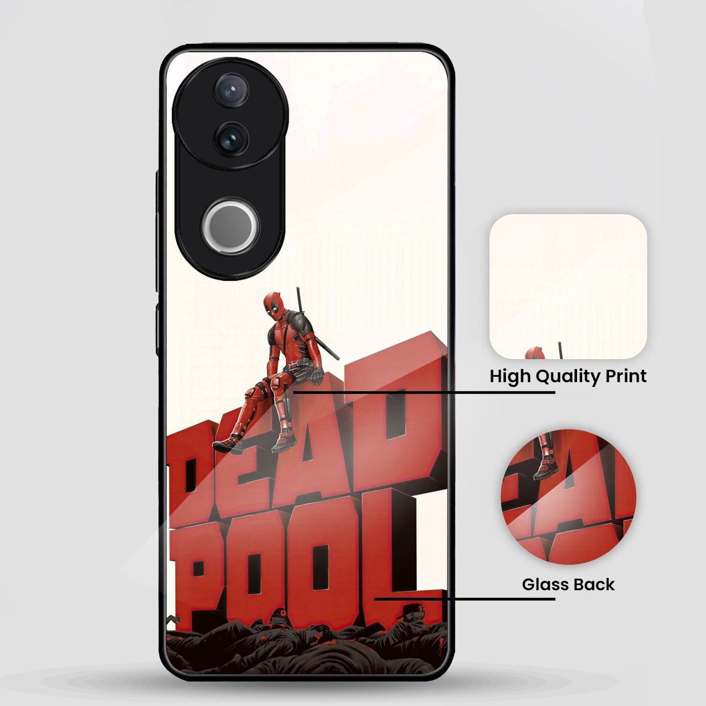 Vivo V50 5G Premium Acrylic Shockproof Glass Back Case (Deadpool Case)
