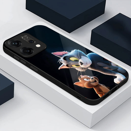 Oppo Reno 14 5G Classic Cartoon Characters Design Aesthetic Glass Case