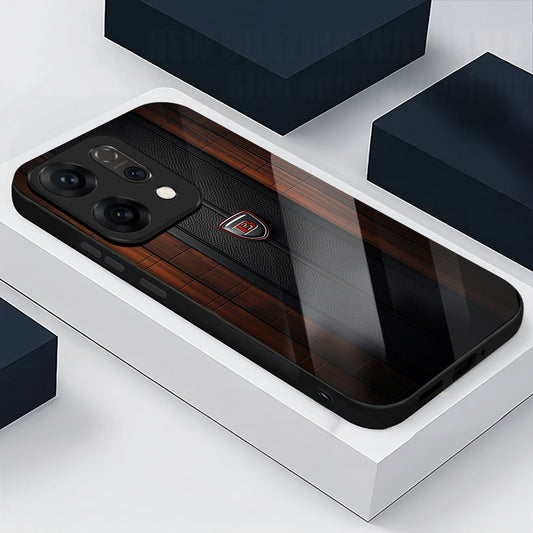 Oppo Reno 14 5G Premium Acrylic Shockproof Glass Back Case (Carbon Oak)
