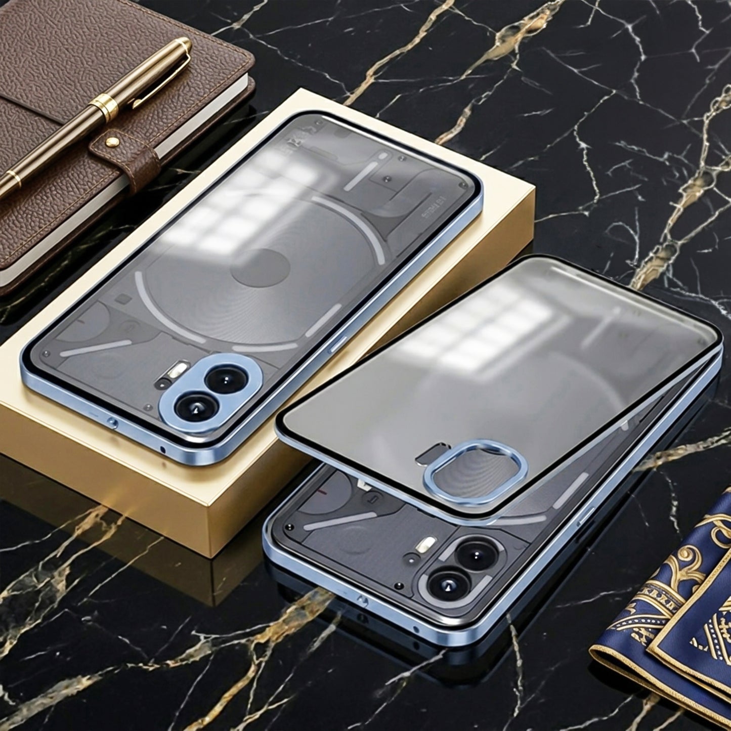 Nothing Phone 2 5G Aluminium Metal Bumper Shield Transparent Back Case