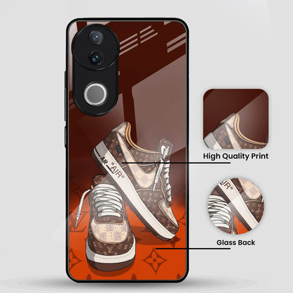 Vivo V50 5G Premium Acrylic Shockproof Glass Back Case (Sneaker Case)