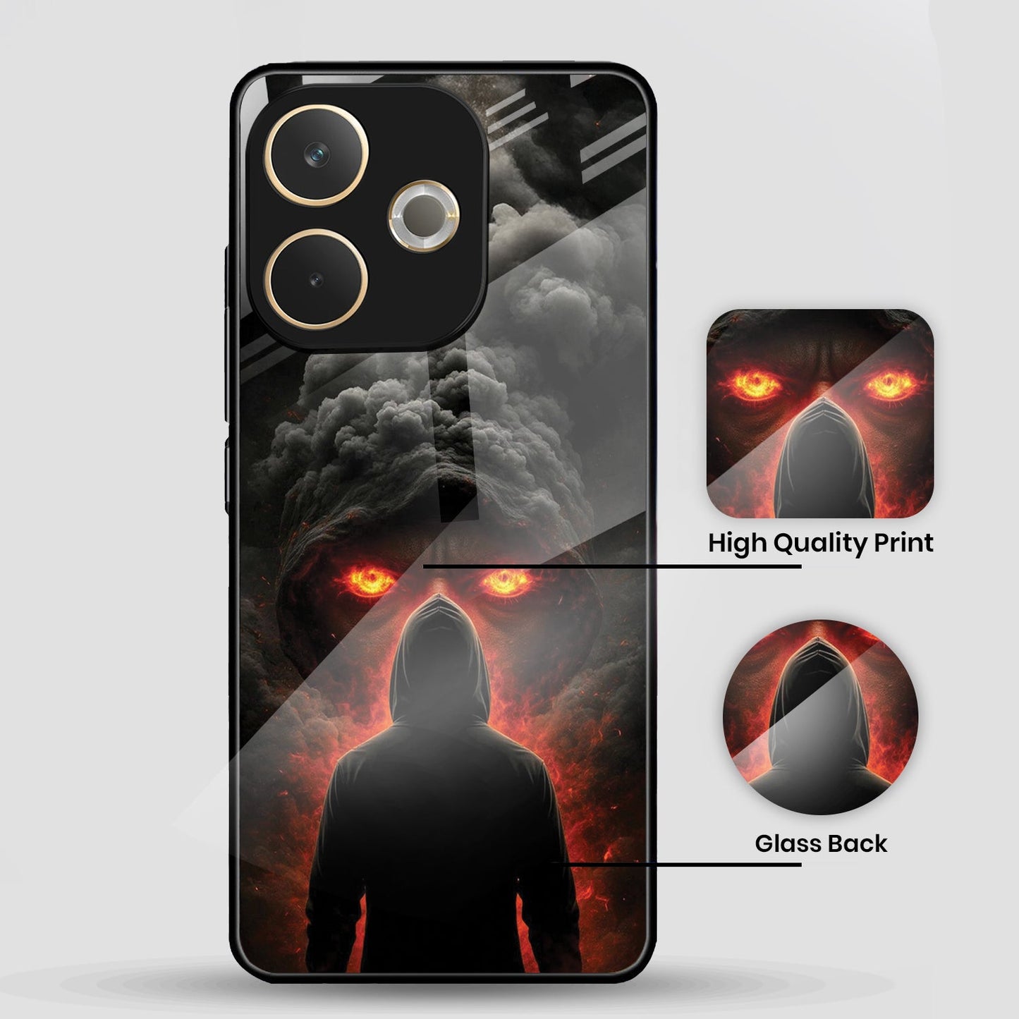 Oppo A5 Pro 5G Premium Acrylic Shockproof Glass Back Case ( Dark Shadows )