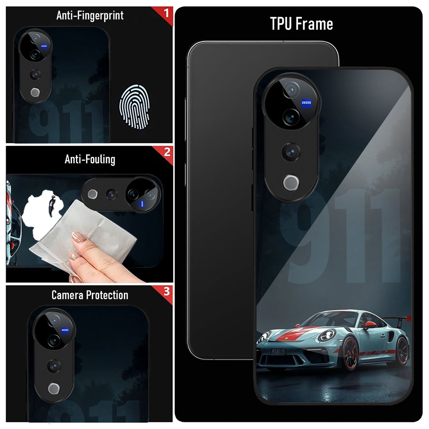 Vivo V40 Pro 5G Premium Acrylic Shockproof Glass Back Case (Turbo Drive)