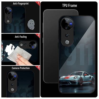 Vivo V40 Pro 5G Premium Acrylic Shockproof Glass Back Case (Turbo Drive)