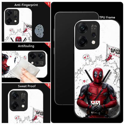 Oppo Reno 14 5G Deadpool Comic Character Design Aesthetic Glass Case