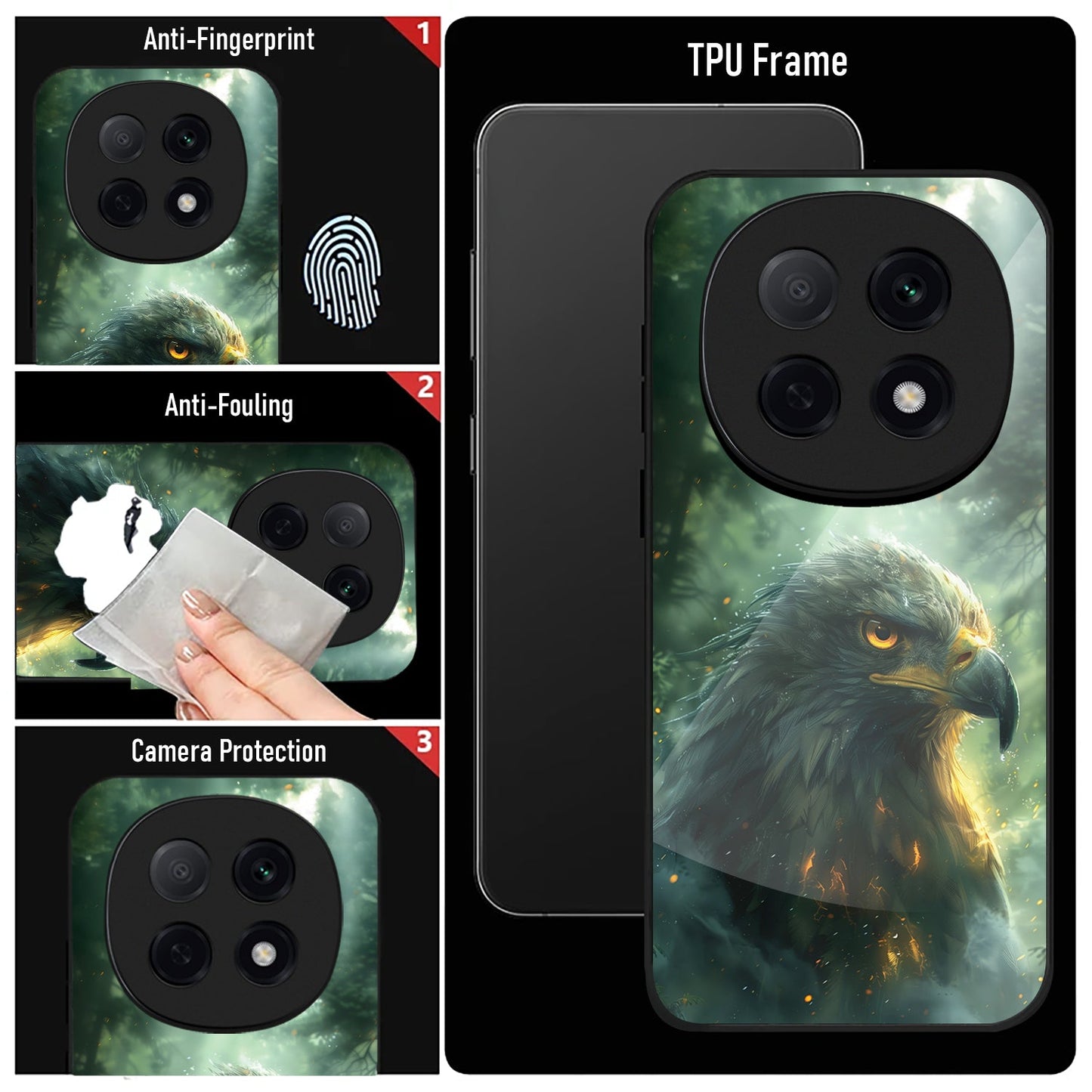 OPPO F29 Pro 5G Premium Acrylic Shockproof Glass Back Case (Eagle Case)