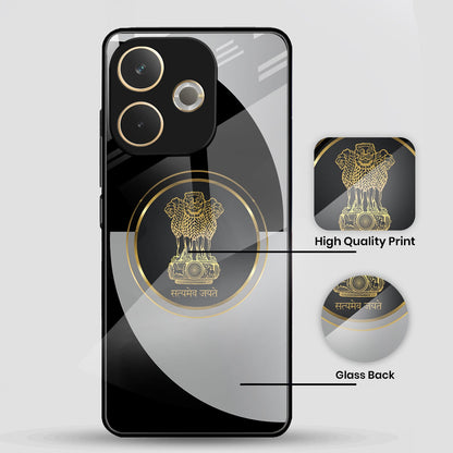 Oppo A5 Pro 5G Premium Acrylic Shockproof Glass Back Case (Satya mev jayate)