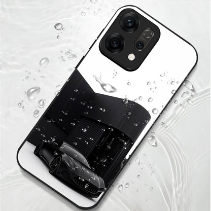 Oppo Reno 14 5G Premium Acrylic Shockproof Glass Back Case (monochrome Maserati)