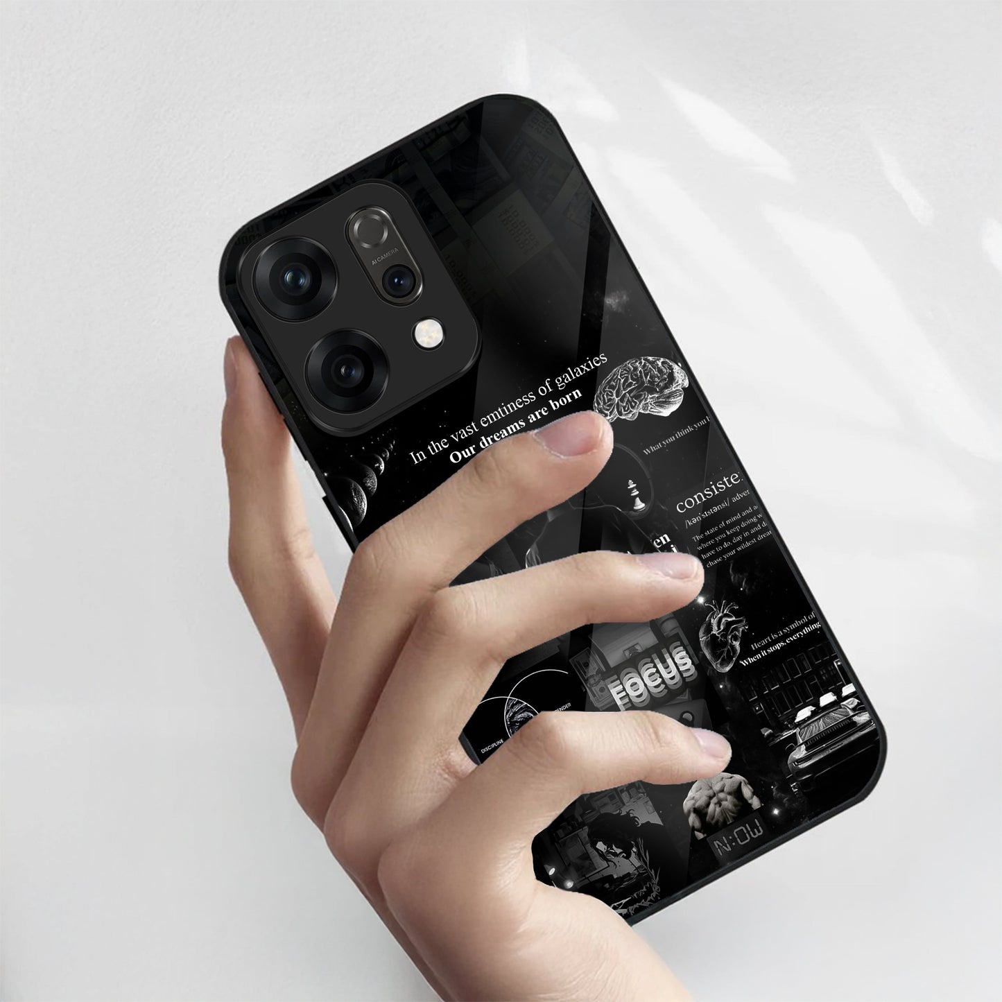 Oppo Reno 14 5G Premium Acrylic Shockproof Glass Back Case (Dream Case)
