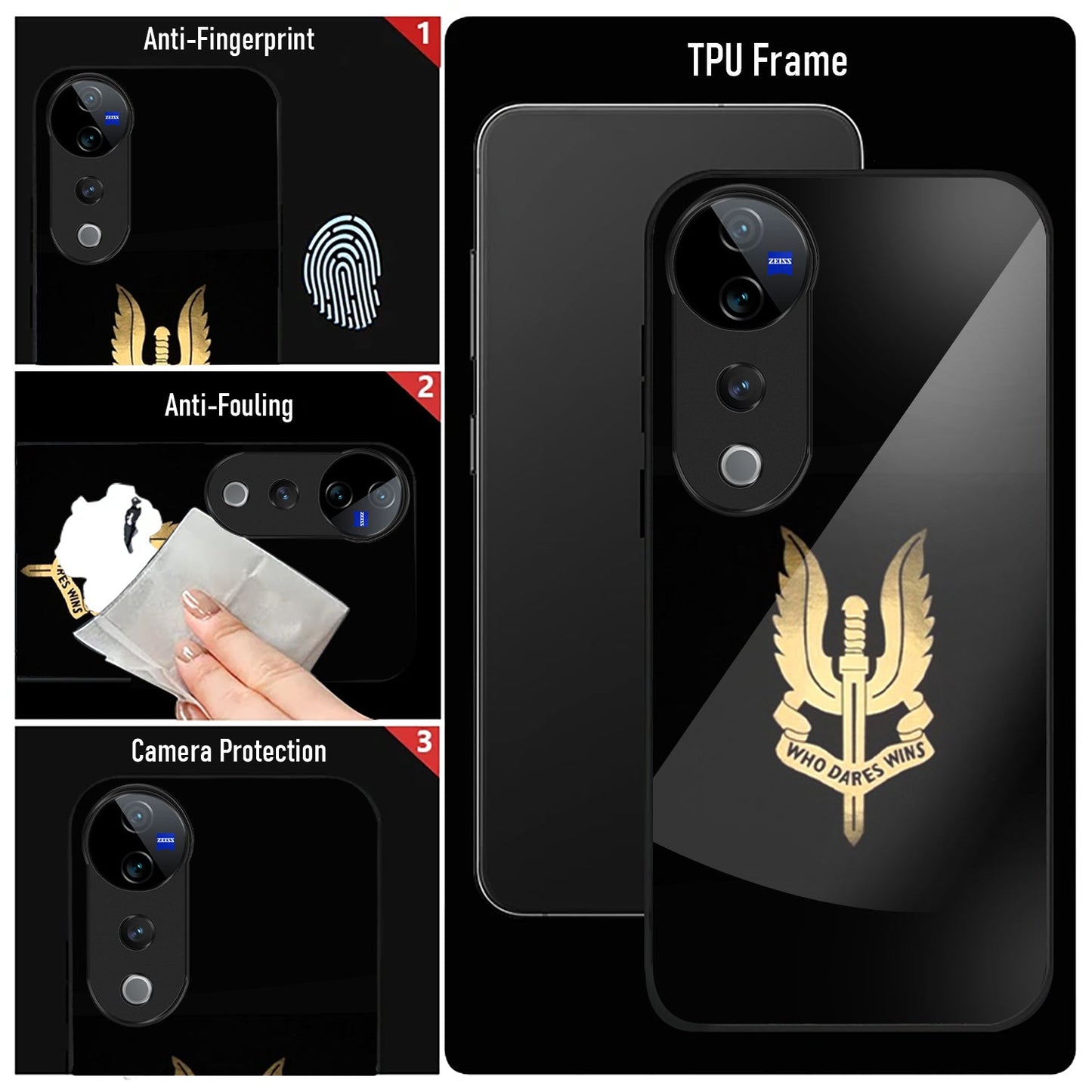 Vivo V40 Pro 5G Premium Acrylic Shockproof Glass Back Case (Dare Wins)