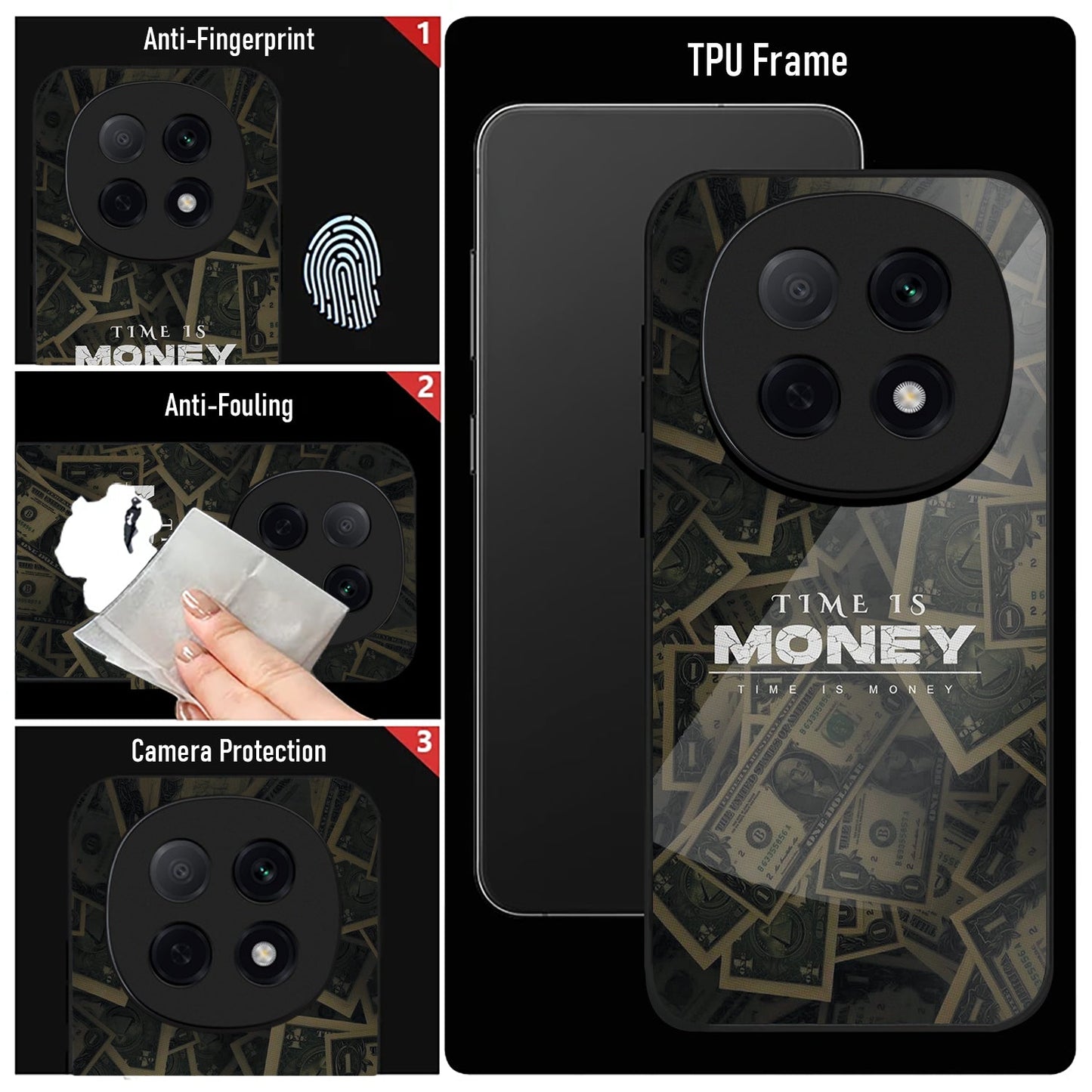 OPPO F29 Pro 5G Premium Acrylic Shockproof Glass Back Case (Money)