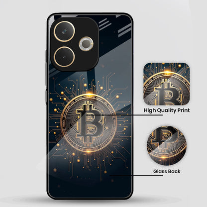 Oppo A5 Pro 5G Premium Acrylic Shockproof Glass Back Case (Bitcoin)