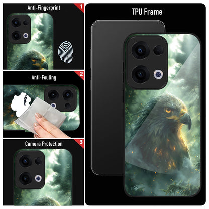 Oppo Reno 13 5G Premium Acrylic Shockproof Glass Back Case (Eagle Case)