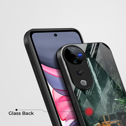 Vivo V40 Pro 5G Premium Acrylic Shockproof Glass Back Case (Jeep Case)