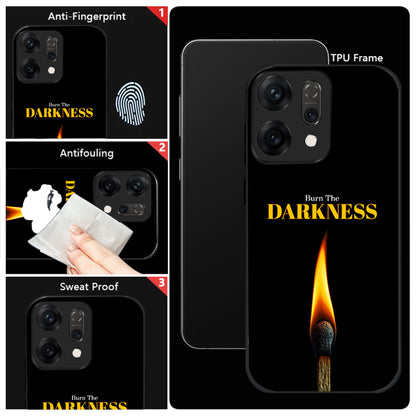 Oppo Reno 14 5G Motivational Match Flame Art Aesthetic Glass Case