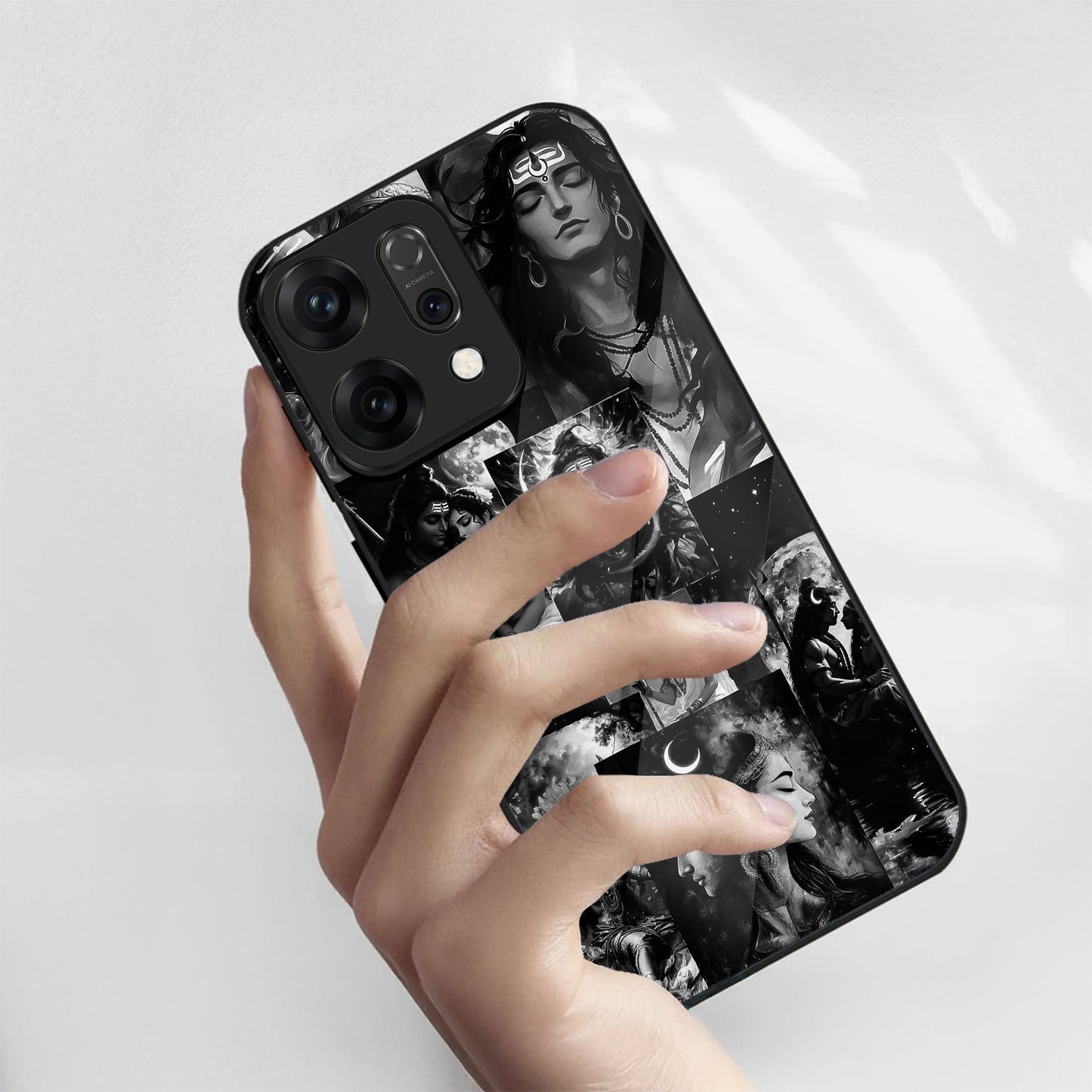 Oppo Reno 14 5G Premium Acrylic Shockproof Glass Back Case (Shiv Vibe)