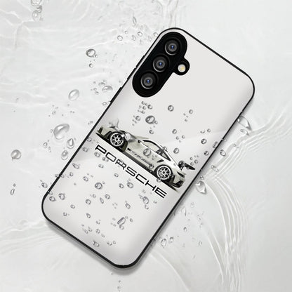 Samsung Galaxy A36 5G Premium Acrylic Shockproof Glass Back Case (White Porsche)