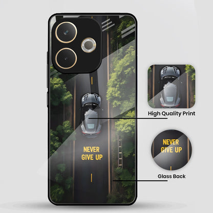 Oppo A5 Pro 5G Premium Acrylic Shockproof Glass Back Case (Never Give up)