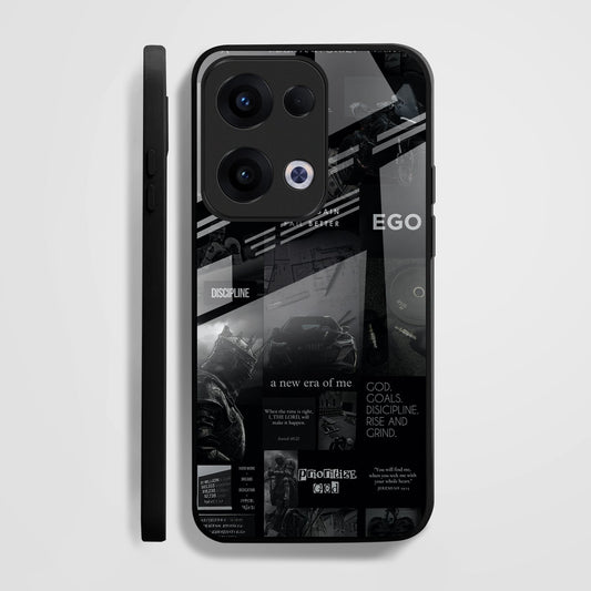 Oppo Reno 13 5G Premium Acrylic Shockproof Glass Back Case (Discipline Drive)