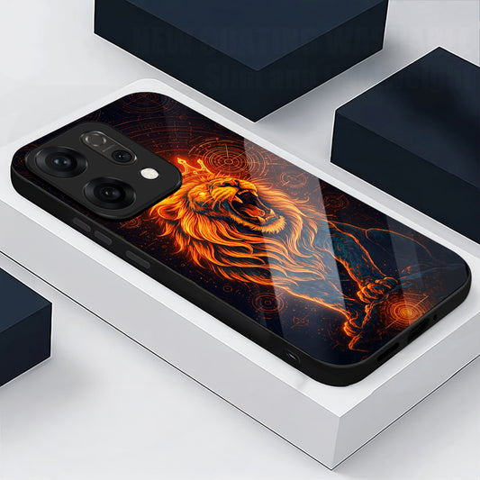 Oppo Reno 14 5G Premium Acrylic Shockproof Glass Back Case (King of Cosmos)