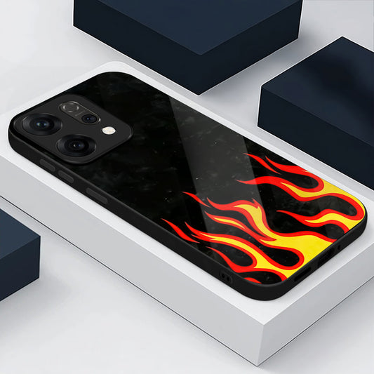 Oppo Reno 14 5G Hot Flame Aesthetic Glass Case