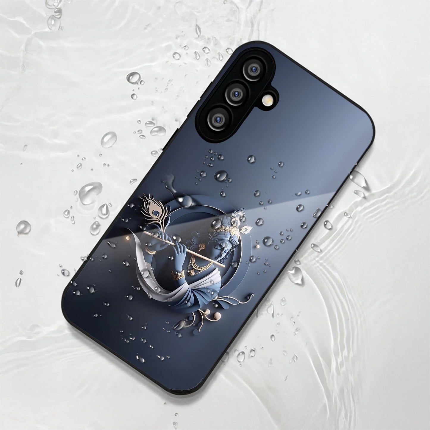 Samsung Galaxy A56 Premium Acrylic Shockproof Glass Back Case (Krishna)