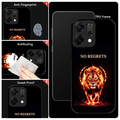 Oppo Reno 14 5G No Regrets Lion Aesthetic Glass Case
