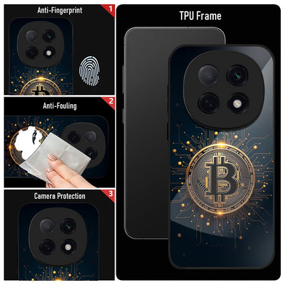 OPPO F29 Pro 5G Premium Acrylic Shockproof Glass Back Case (Bitcoin)