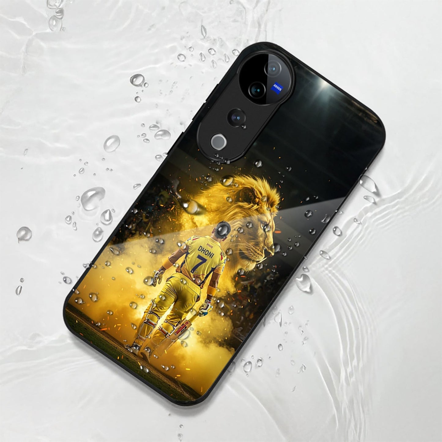 Vivo V40 Pro 5G Premium Acrylic Shockproof Glass Back Case (Dhoni)
