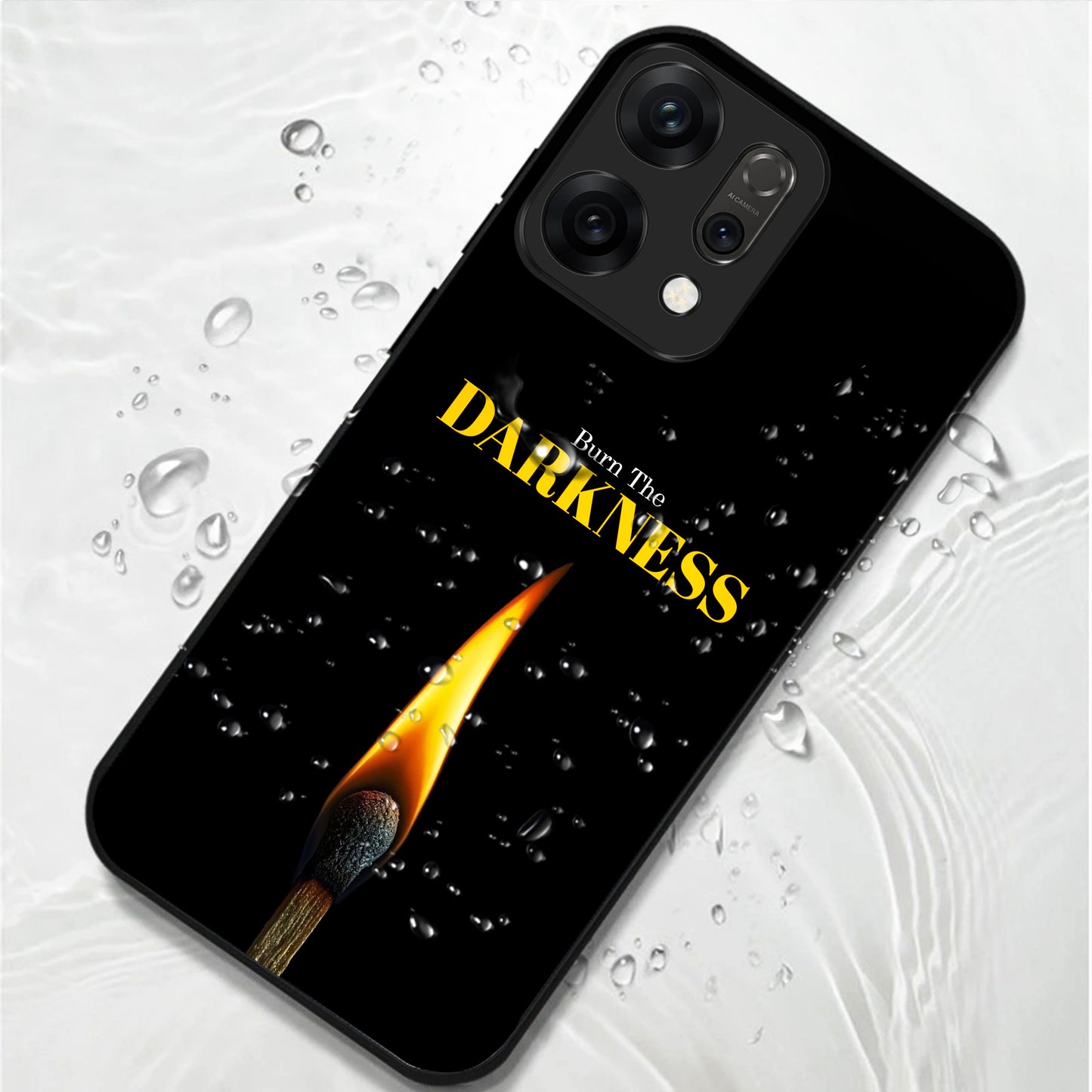 Oppo Reno 14 5G Motivational Match Flame Art Aesthetic Glass Case