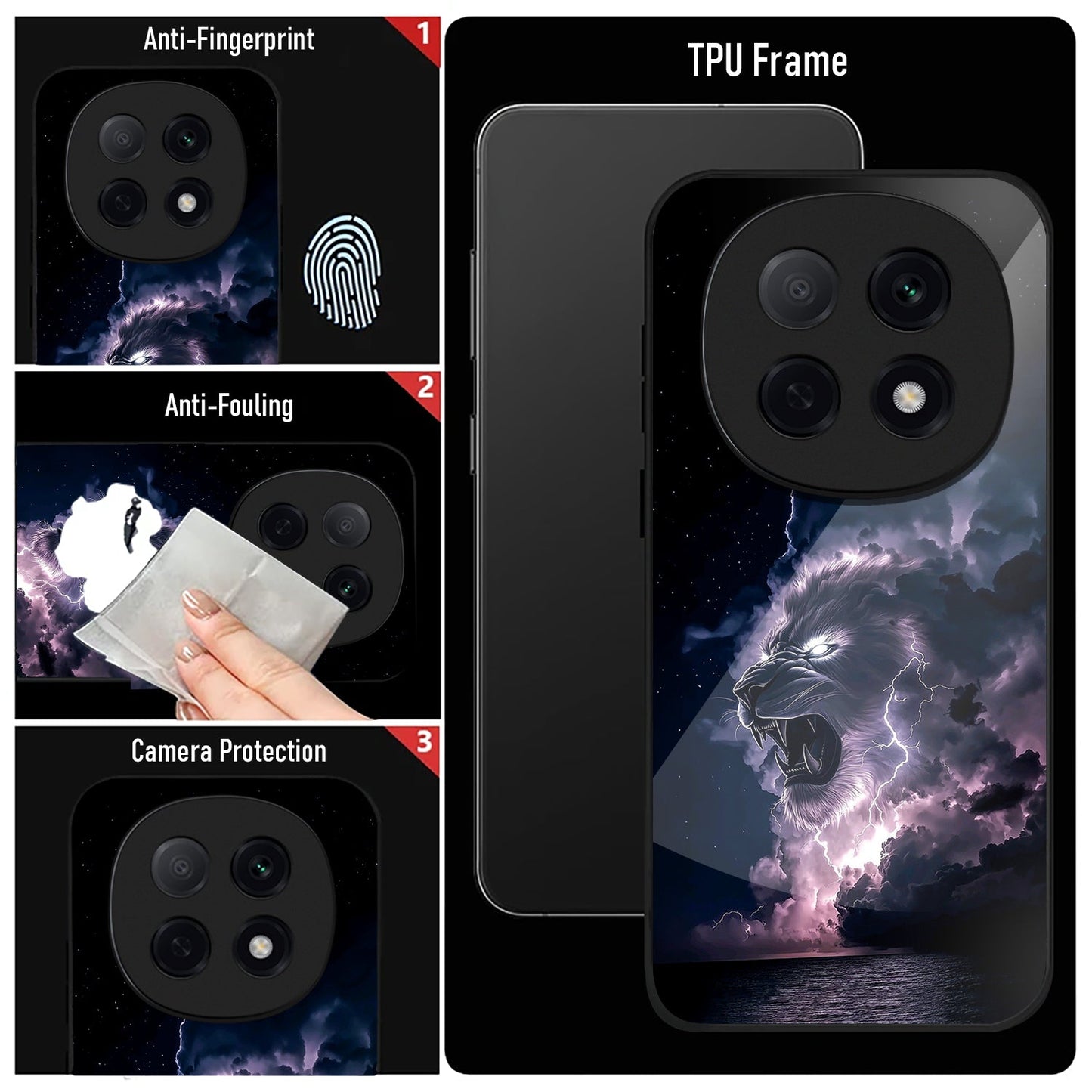 OPPO F29 Pro 5G Premium Acrylic Shockproof Glass Back Case (Sky Roar)