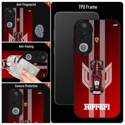 Vivo V50 5G Premium Acrylic Shockproof Glass Back Case (Ferrari F1)