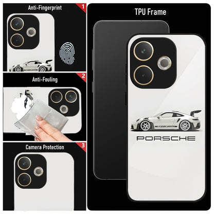 Oppo A5 Pro 5G Premium Acrylic Shockproof Glass Back Case (Porsche)