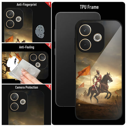 Oppo A5 Pro 5G Premium Acrylic Shockproof Glass Back Case (Maratha Pride)