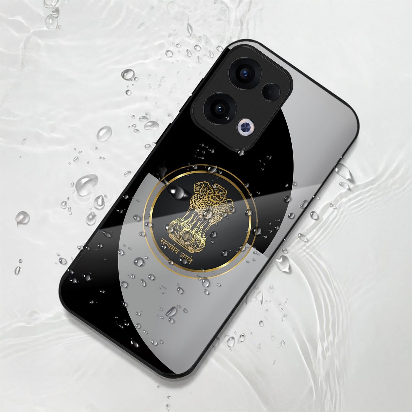 Oppo Reno 13 5G Premium Acrylic Shockproof Glass Back Case (Ashoka Pillar)