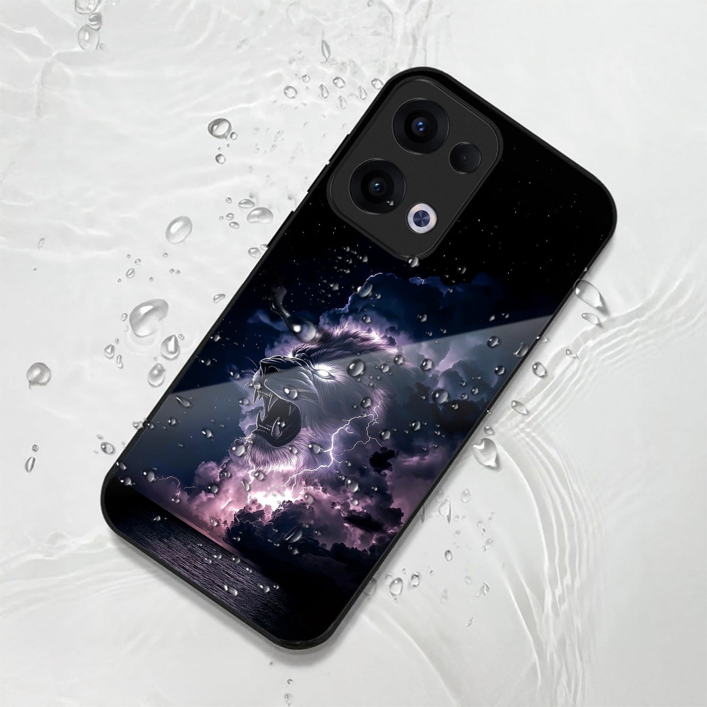 Oppo Reno 13 5G Premium Acrylic Shockproof Glass Back Case (Sky Roar)
