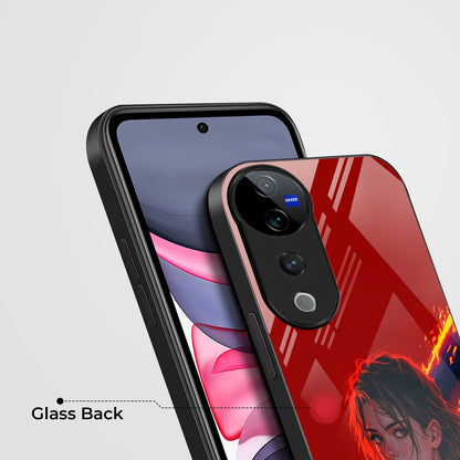 Vivo V40 Pro 5G Premium Acrylic Shockproof Glass Back Case (Flame Queen)